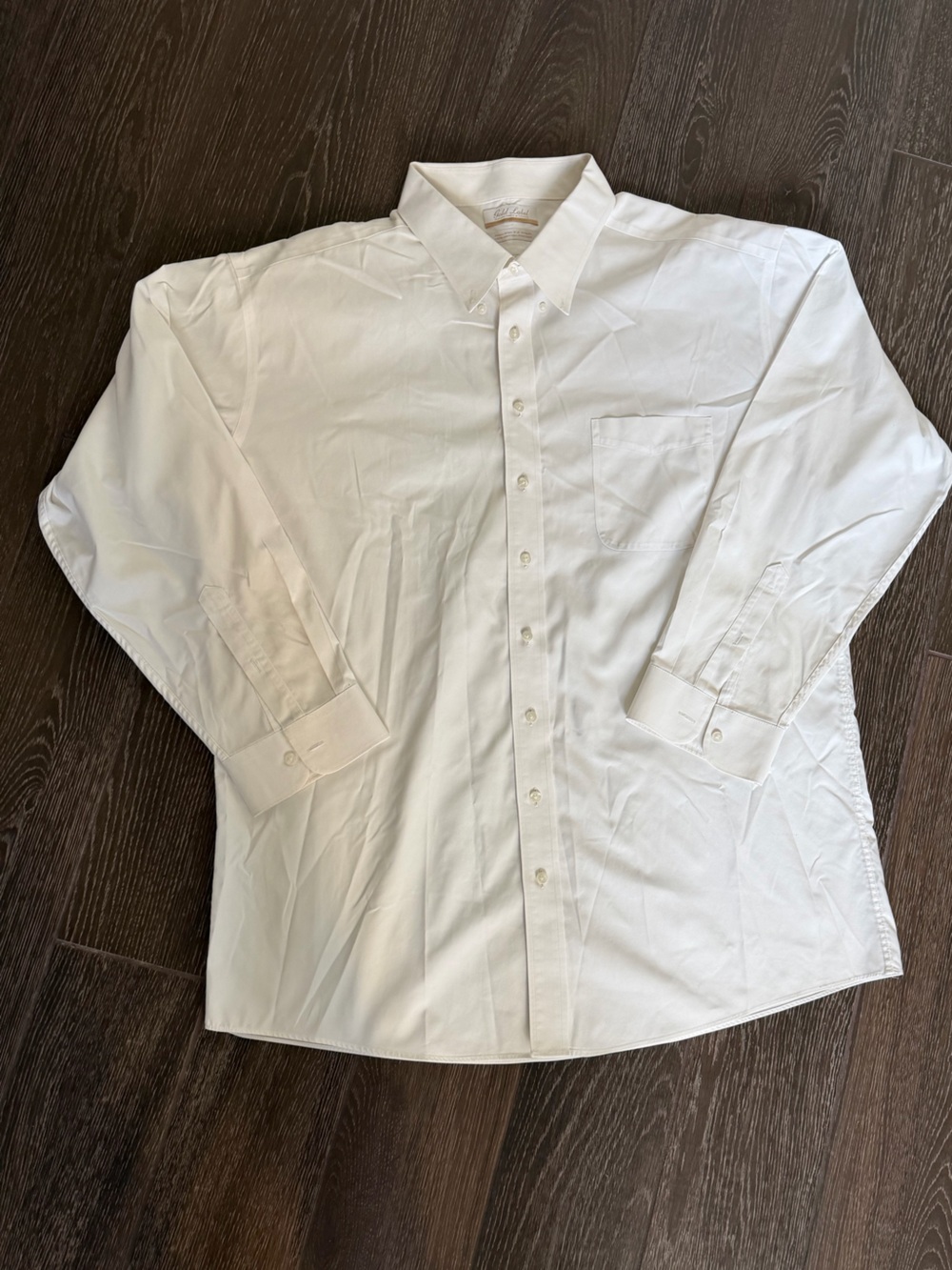 Men's White Long-Sleeve Dress Shirt - Tailored Button-Down